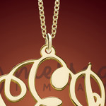 Gold Monogrammed Round Personalized Necklace Gold Monogrammed Round Personalized Necklace