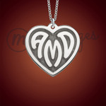 Silver Initials Heart Personalized Necklace Silver Initials Heart Personalized Necklace