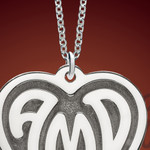 Silver Initials Heart Personalized Necklace Silver Initials Heart Personalized Necklace