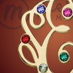 Gold Birthstone Monogrammed Round Personalized Necklace Gold Birthstone Monogrammed Round Personalized Necklace