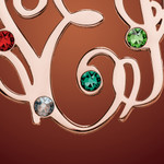 Rose Gold Birthstone Monogrammed Round Personalized Necklace Rose Gold Birthstone Monogrammed Round Personalized Necklace