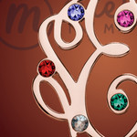 Rose Gold Birthstone Monogrammed Round Personalized Necklace Rose Gold Birthstone Monogrammed Round Personalized Necklace