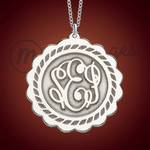 Silver Initials Oval Personalized Necklace Silver Initials Oval Personalized Necklace