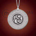 Round Silver Initials Personalized Necklace Round Silver Initials Personalized Necklace
