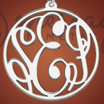 Circled Silver Monogrammed Personalized Necklace Circled Silver Monogrammed Personalized Necklace