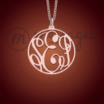 Rose Gold Monogrammed Circled Personalized Necklace Rose Gold Monogrammed Circled Personalized Necklace