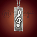Silver Make Music Note Necklace With Name Silver Make Music Note Necklace With Name