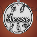 Silver Dancing Notes Name Necklace Silver Dancing Notes Name Necklace