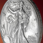 Walking Liberty Bronze Cerakote Half Dollar Handcrafted Ring