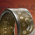 Barber Bronze Cerakote Half Dollar Handcrafted Ring