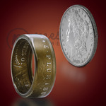 Morgan Bronze Cerakote Silver Dollar Thin Band Handcrafted Ring