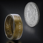 Morgan Bronze Cerakote Silver Dollar Thin Band Handcrafted Ring