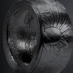 Black Cerakote Silver Eagle Handcrafted Ring Black Cerakote Silver Eagle Handcrafted Ring