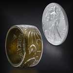 Bronze Cerakote Silver Eagle Handcrafted Ring