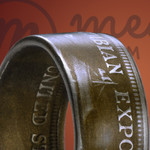 Columbian Exposition Bronze Cerakote Half Dollar Handcrafted Ring Columbian Exposition Bronze Cerakote Half Dollar Handcrafted Ring