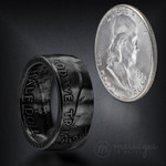 Ben Franklin Black Cerakote Half Dollar Handcrafted Ring