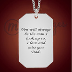 Silver American Flag Dog Tag Necklace