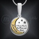 Womens Custom Circle Name Necklace in Silver Womens Custom Circle Name Necklace in Silver