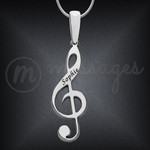 Personalized Womens Music Note Name Necklace