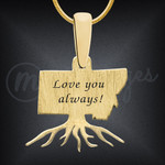 Personalized Silver State Necklace Root Design Personalized Silver State Necklace Root Design