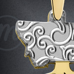 Personalized Silver State Necklace Root Design Personalized Silver State Necklace Root Design