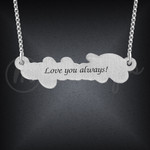 Customized Womens Name Necklace Silver with Tawny Resin Customized Womens Name Necklace Silver with Tawny Resin