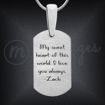 Personalized Initial Custom Dog Tag Necklace Sterling Silver Personalized Initial Custom Dog Tag Necklace Sterling Silver