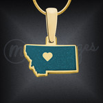 Personalized Gold US State Necklace With Seashore Resin Personalized Gold US State Necklace With Seashore Resin