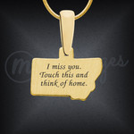 Personalized Gold US State Necklace With Seashore Resin Personalized Gold US State Necklace With Seashore Resin