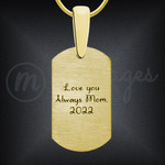 Custom 14K Gold Dog Tag Necklace With Birthstones