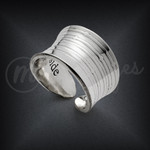 Sterling Silver Open Cuff Finger Ring Connected Design Sterling Silver Open Cuff Finger Ring Connected Design