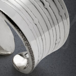 Sterling Silver Open Cuff Finger Ring Connected Design Sterling Silver Open Cuff Finger Ring Connected Design