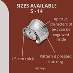 Sterling Silver Open Cuff Finger Ring Connected Design Sterling Silver Open Cuff Finger Ring Connected Design