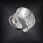 Personalized Open Cuff Finger Ring Fleur-de-lis Design Personalized Open Cuff Finger Ring Fleur-de-lis Design