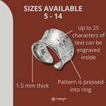 Personalized Open Cuff Finger Ring Fleur-de-lis Design Personalized Open Cuff Finger Ring Fleur-de-lis Design