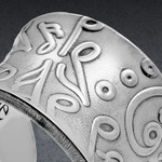 Open Cuff Finger Ring Silver Musical Design Open Cuff Finger Ring Silver Musical Design