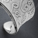 Open Cuff Finger Ring Silver Musical Design Open Cuff Finger Ring Silver Musical Design