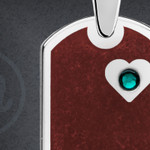 Mens Dog Tag Necklace Engraved With Birthstone