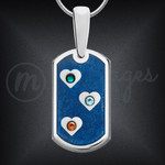 Personalized Unisex Dog Tag Pendant With Birthstones Personalized Unisex Dog Tag Pendant With Birthstones