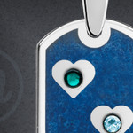 Personalized Unisex Dog Tag Pendant With Birthstones Personalized Unisex Dog Tag Pendant With Birthstones