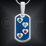 Engravable Dog Tag Necklace With Birthstones - Sterling Silver Engravable Dog Tag Necklace With Birthstones - Sterling Silver