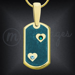 14K Gold Engraved Dog Tag Necklace With Birthstones 14K Gold Engraved Dog Tag Necklace With Birthstones
