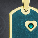 14K Gold Engraved Dog Tag Necklace With Birthstones 14K Gold Engraved Dog Tag Necklace With Birthstones