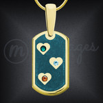 14K Gold Dog Tags Personalized Necklace With Birthstones 14K Gold Dog Tags Personalized Necklace With Birthstones