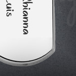 Custom Silver Dog Tag Necklace with Birthstones Custom Silver Dog Tag Necklace with Birthstones