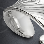 Open Cuff Ring Sterling Silver Wood Grain Design Open Cuff Ring Sterling Silver Wood Grain Design