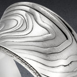 Open Cuff Ring Sterling Silver Wood Grain Design Open Cuff Ring Sterling Silver Wood Grain Design