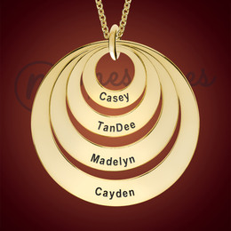 Gold Quad Ring Personalized Necklace Gold Quad Ring Personalized Necklace