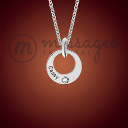 Silver Single Ring Personalized Birthstone Necklace Silver Single Ring Personalized Birthstone Necklace