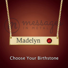Gold Integrity Name Birthstone Bar Pendant Gold Integrity Name Birthstone Bar Pendant